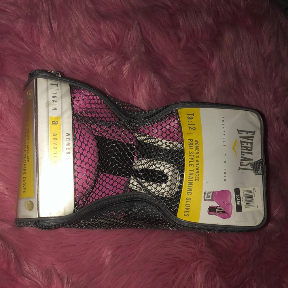 Old school PINK everlast boxing gloves costume advanced pro style training RARE!